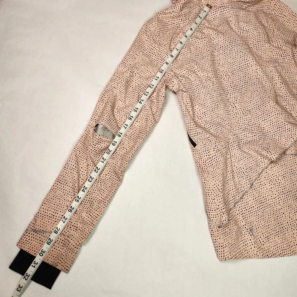 Lululemon Womens Pink Black Speckled Dot Windbreaker Size 8